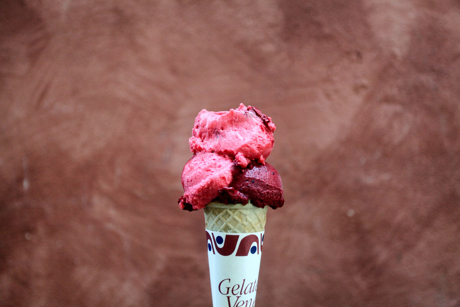 ice cream cone on a red background