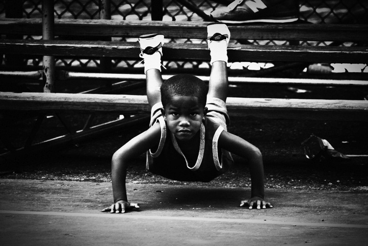 boy doing push ups