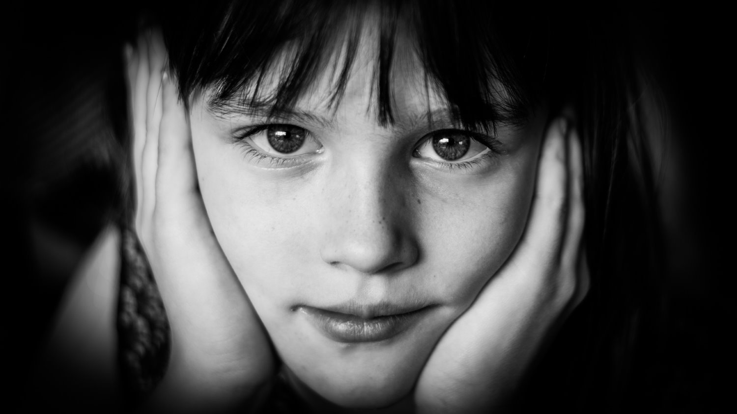 Black and white portrait photography