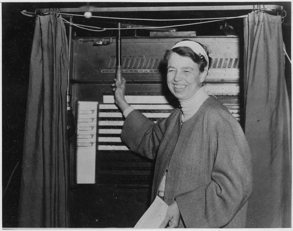 Eleanor Roosevelt votes in Hyde Park, New York, 11/03/1936