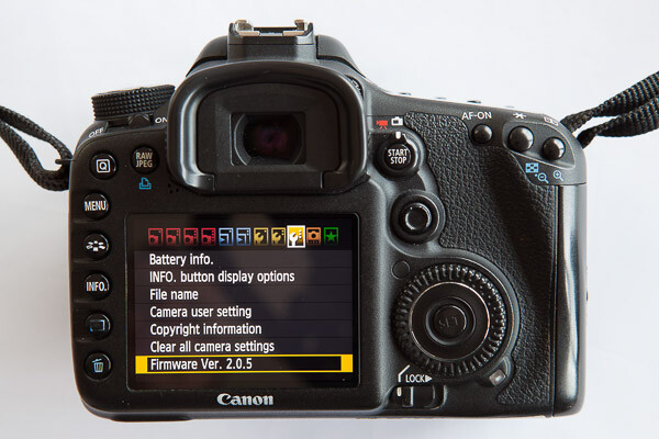 Canon camera firmware page