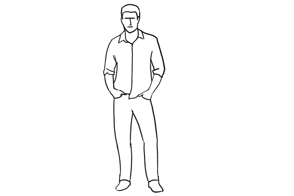 man posing with hands in pockets