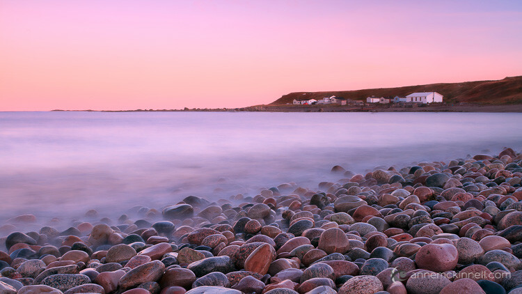 Green Point, Newfoundland with rocks in the foreground