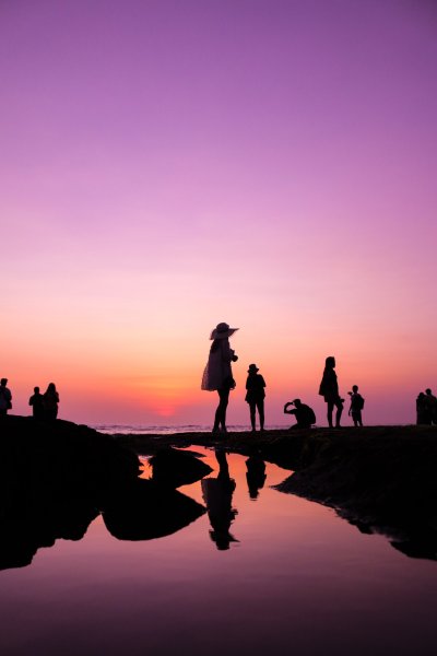 silhouettes on a beach