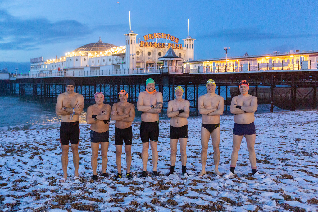 Brighton Swimming Club In The Snow February 1st 2019 7:02AM