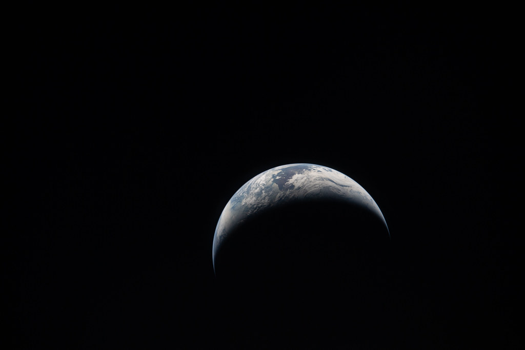 Earth’s Crescent from Lunar Orbit