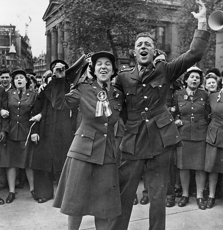 CWAC Celebrating VE-Day London 1945